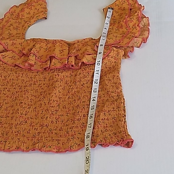 Sophia Vergara jeans Ruffles Elastic Smock crop top Size Medium - Picture 5 of 11